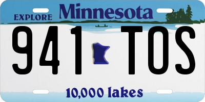 MN license plate 941TOS