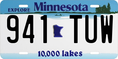 MN license plate 941TUW
