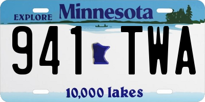 MN license plate 941TWA