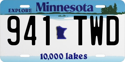 MN license plate 941TWD