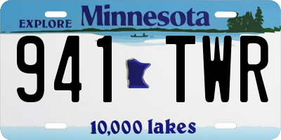 MN license plate 941TWR
