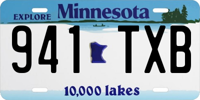MN license plate 941TXB