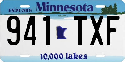 MN license plate 941TXF