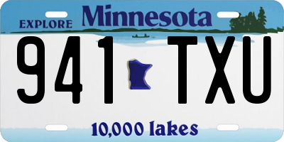 MN license plate 941TXU