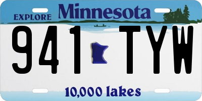 MN license plate 941TYW