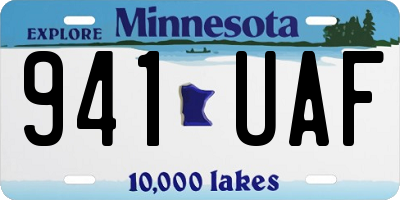 MN license plate 941UAF