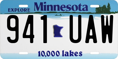 MN license plate 941UAW