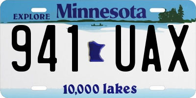 MN license plate 941UAX