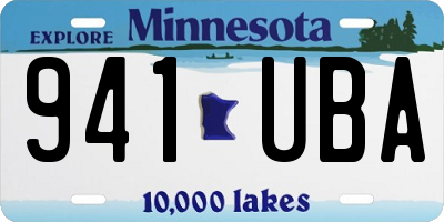 MN license plate 941UBA
