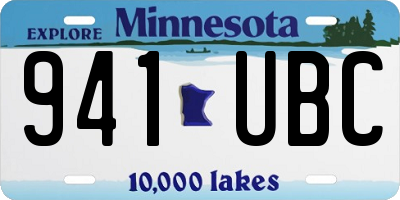 MN license plate 941UBC