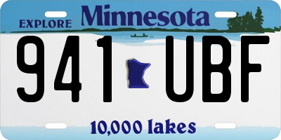 MN license plate 941UBF