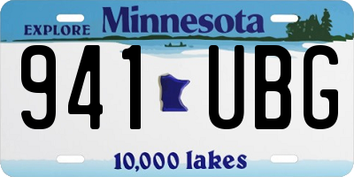 MN license plate 941UBG