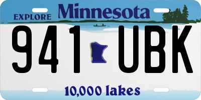 MN license plate 941UBK