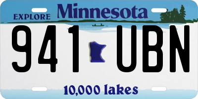 MN license plate 941UBN