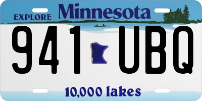 MN license plate 941UBQ