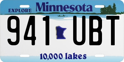 MN license plate 941UBT