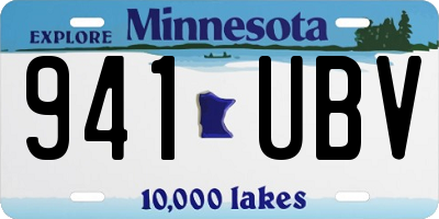 MN license plate 941UBV