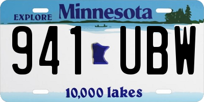 MN license plate 941UBW