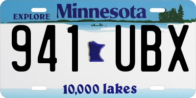 MN license plate 941UBX