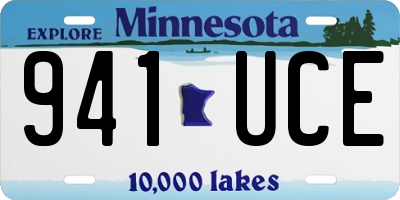MN license plate 941UCE