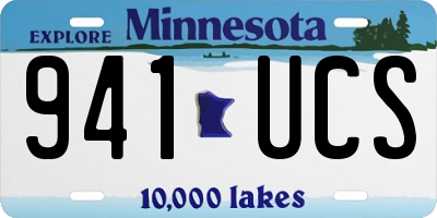 MN license plate 941UCS