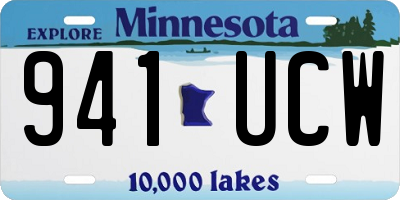 MN license plate 941UCW