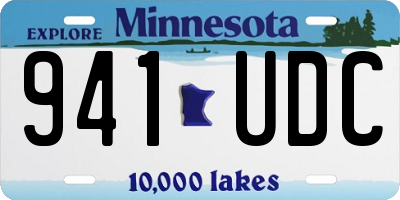 MN license plate 941UDC