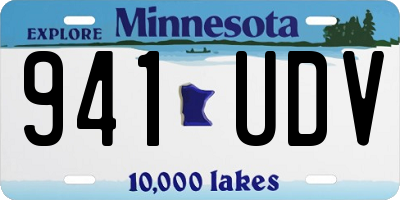 MN license plate 941UDV