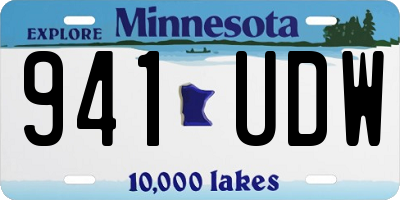 MN license plate 941UDW