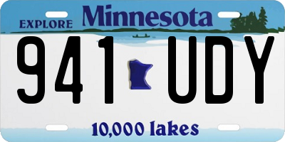 MN license plate 941UDY