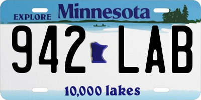 MN license plate 942LAB