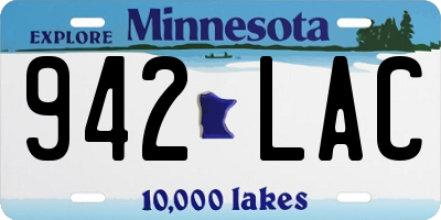 MN license plate 942LAC