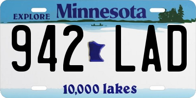 MN license plate 942LAD
