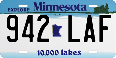 MN license plate 942LAF