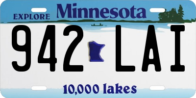 MN license plate 942LAI