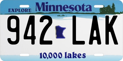 MN license plate 942LAK