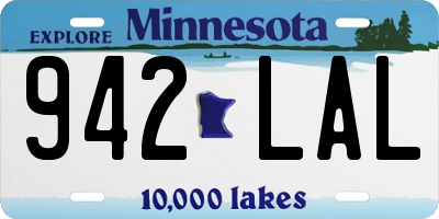 MN license plate 942LAL