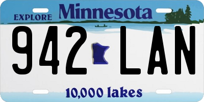 MN license plate 942LAN