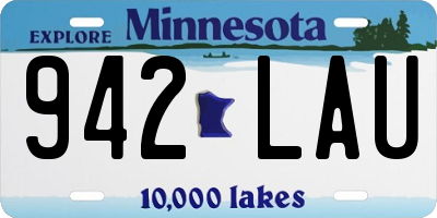 MN license plate 942LAU
