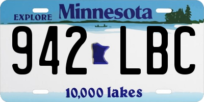 MN license plate 942LBC