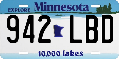 MN license plate 942LBD