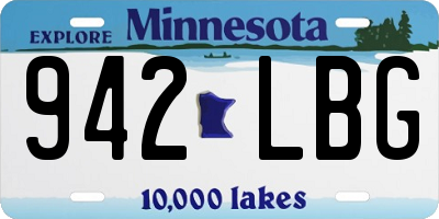 MN license plate 942LBG
