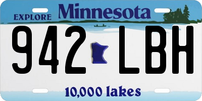 MN license plate 942LBH