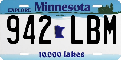MN license plate 942LBM