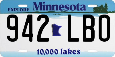 MN license plate 942LBO