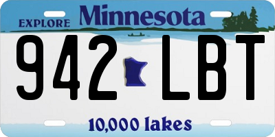 MN license plate 942LBT