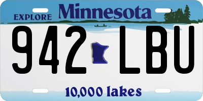 MN license plate 942LBU