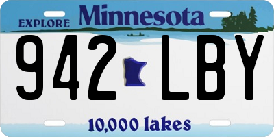MN license plate 942LBY