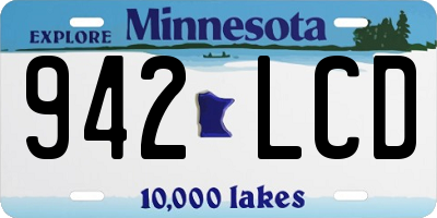 MN license plate 942LCD