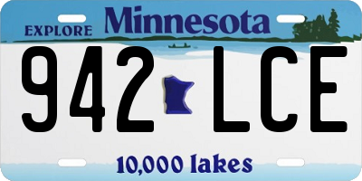 MN license plate 942LCE